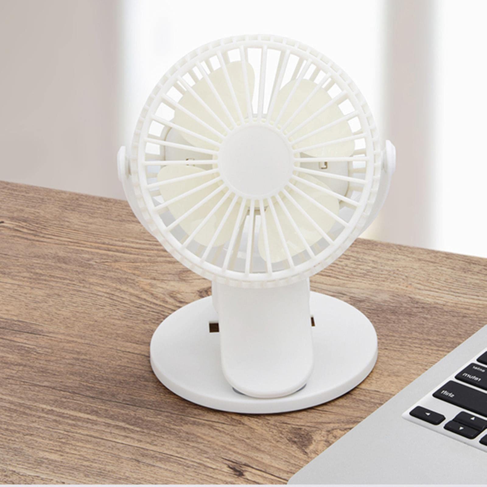 Mini ventilateur de bureau portable calme avec pince USB noir - 7
