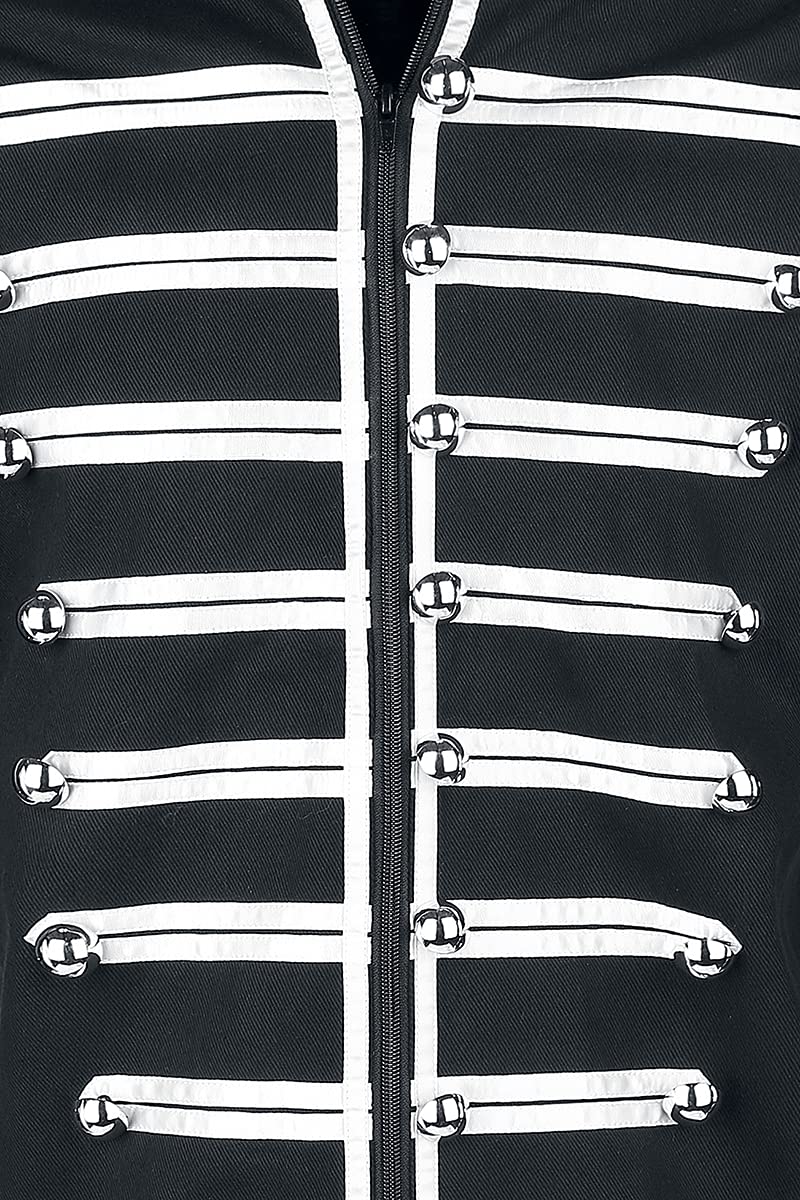 Military Drummer Männer Uniformjacke schwarz/silberfarben