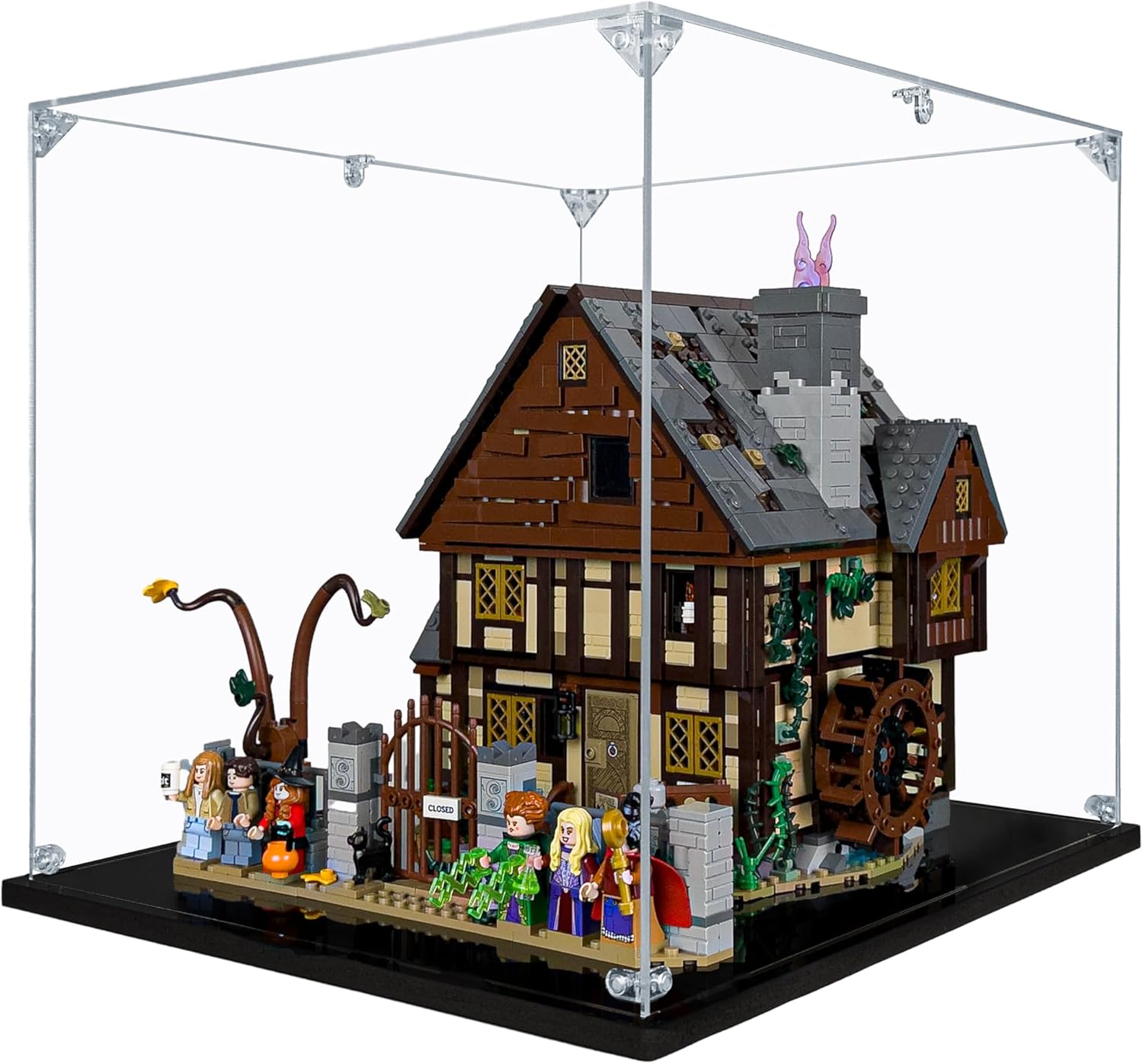 Acrylic Display Case Compatible for Lego Disney Hocus Pocus: The Sanderson Sisters’ Cottage #21341 Dustproof Display Case (Case Only) (Lego Sets are NOT Included)