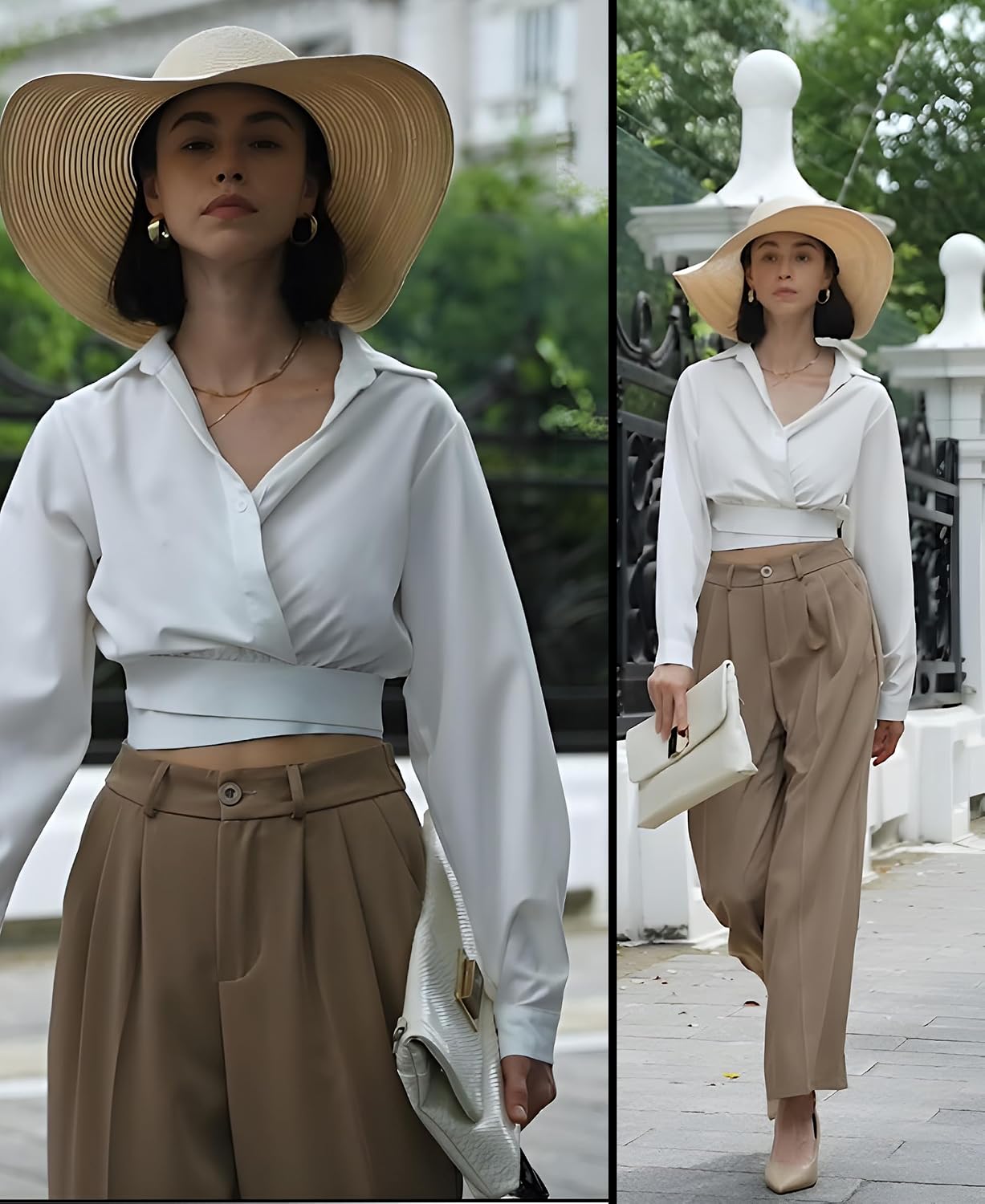 MGWDT Women’s Dress Pants Fall Fashion 2024 Wide Leg Pants Casual for Work High Elastic Waisted Fall Season Trousers