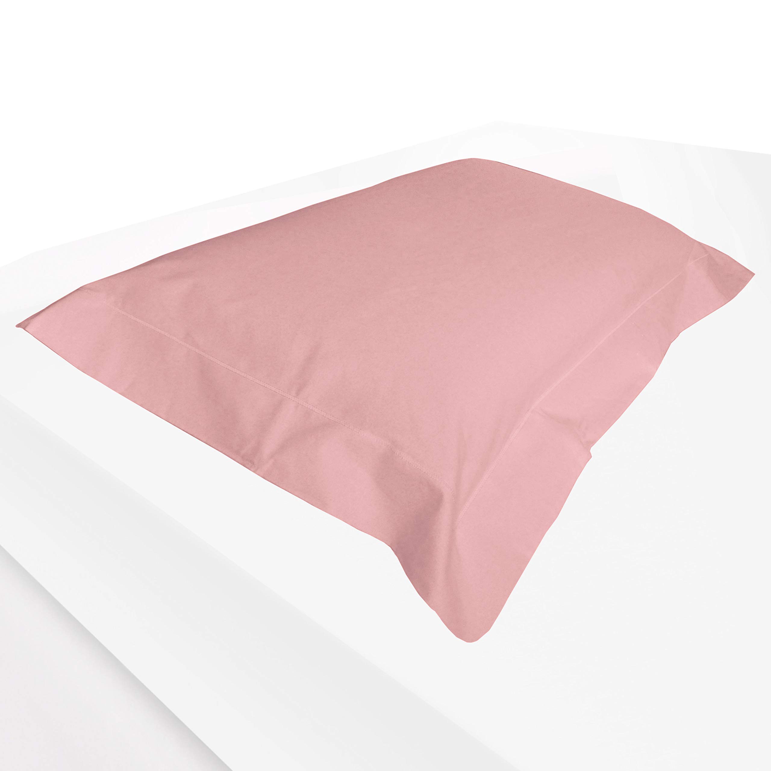 Taies d'oreiller pur coton rose poudre avec 3 volants élégants