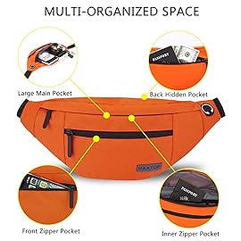 MAXTOP Large Crossbody Fanny Pack Belt Bag with 4-Zipper Pockets Gifts for Enjoy Sports Festival Workout Traveling Running Casual Hands-Free Wallets Waist Pack Phone Bag Carrying All Phones