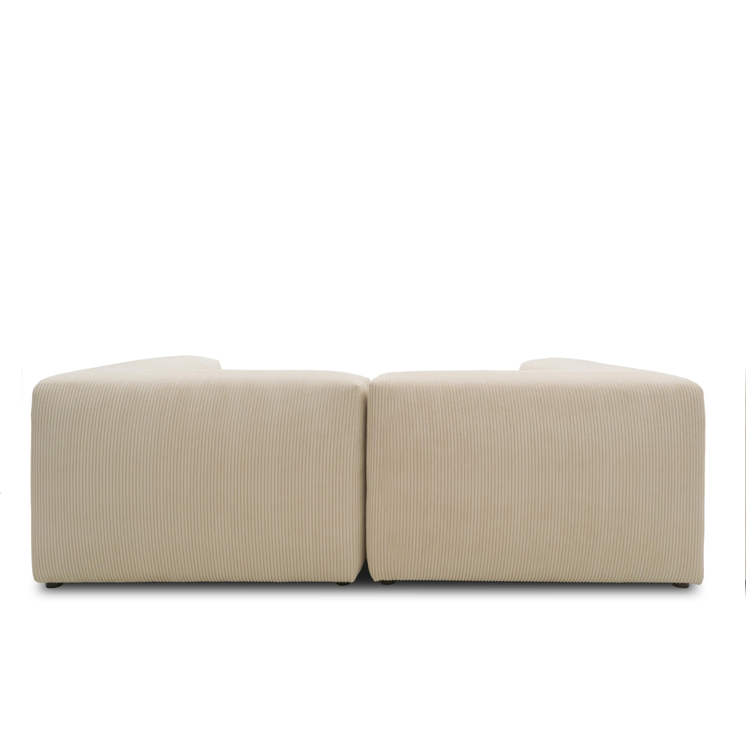 DOMO. collection Malia Canapé d'angle modulable en Velours côtelé en Forme de L composé de 2 fauteuils d'angle et 1 Tabouret rembourré, canapé modulaire, 3 éléments rembourrés, canapé d'angle, 216 x