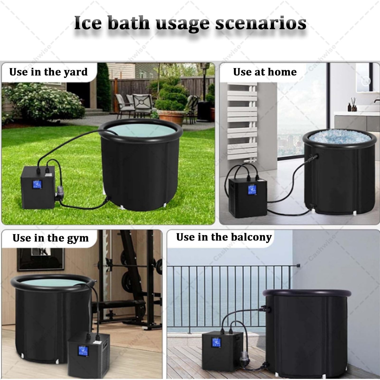 Enfriador de baño de Hielo para bañeras de inmersión fría, enfriamiento rápido, recuperación Muscular definitivo, con Manguera aislada, 2 Bombas y Filtro PP de 3 micrones
