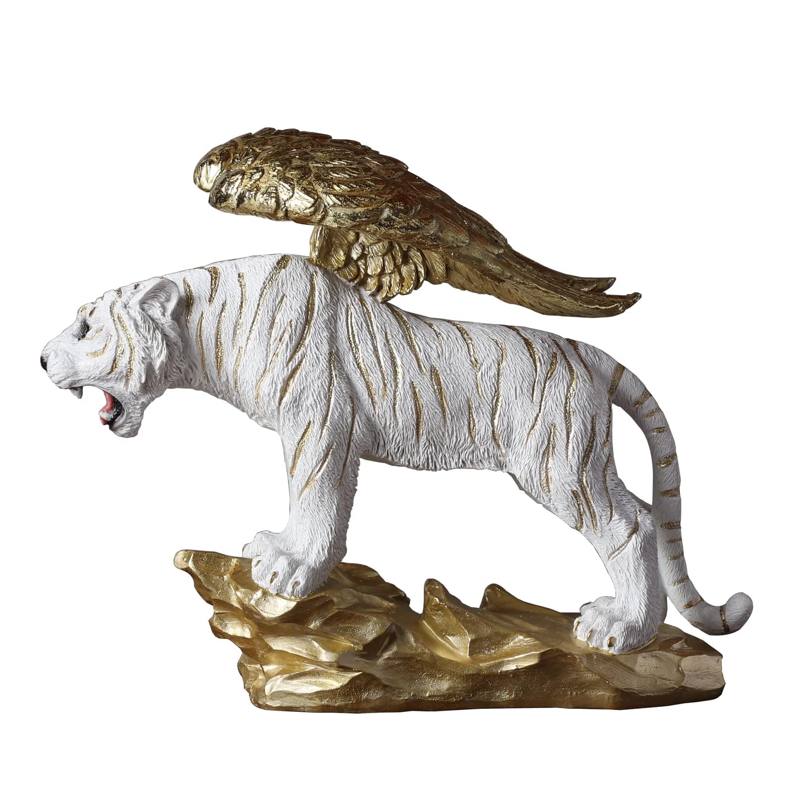 YXCQHZM Tiger Ornament Sculpture, Resin Tiger Statues Figurine for Home Living Room Bedroom Decoration (D)