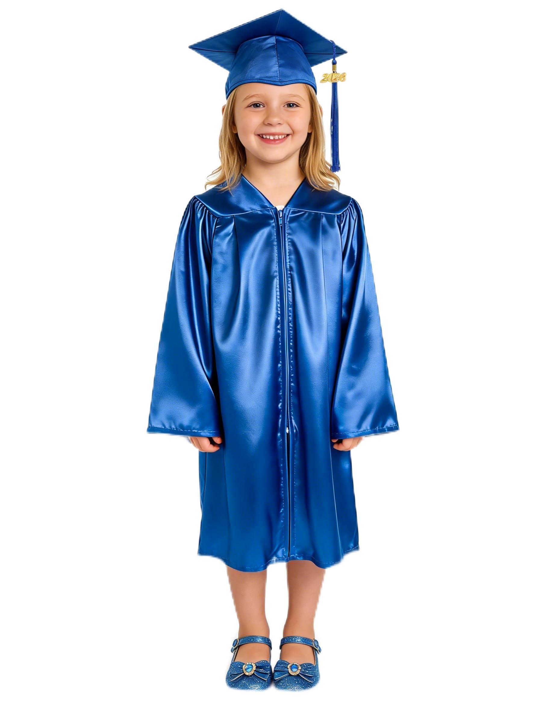 GradPlaza Shiny Preschool Graduation Cap and Gown for Kids 2026 Tassel kindergarten graduation cap and gown
