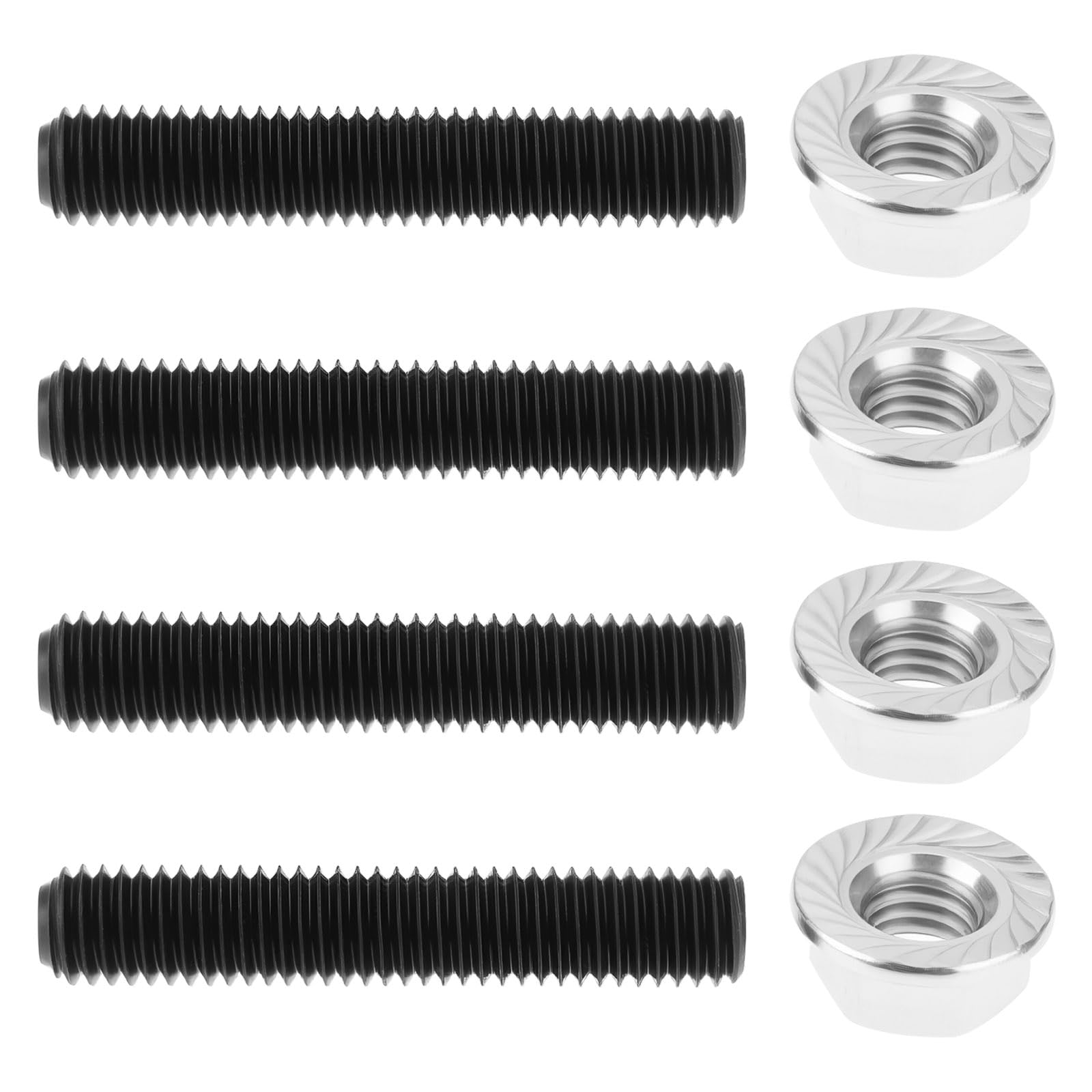 YINETTECH 4 Sets ATV M8x1.25 Exhaust Studs Nuts Manifold Kit 95612-08625-00 Compatible with Yamaha Raptor Rhino Grizzly Viking 700