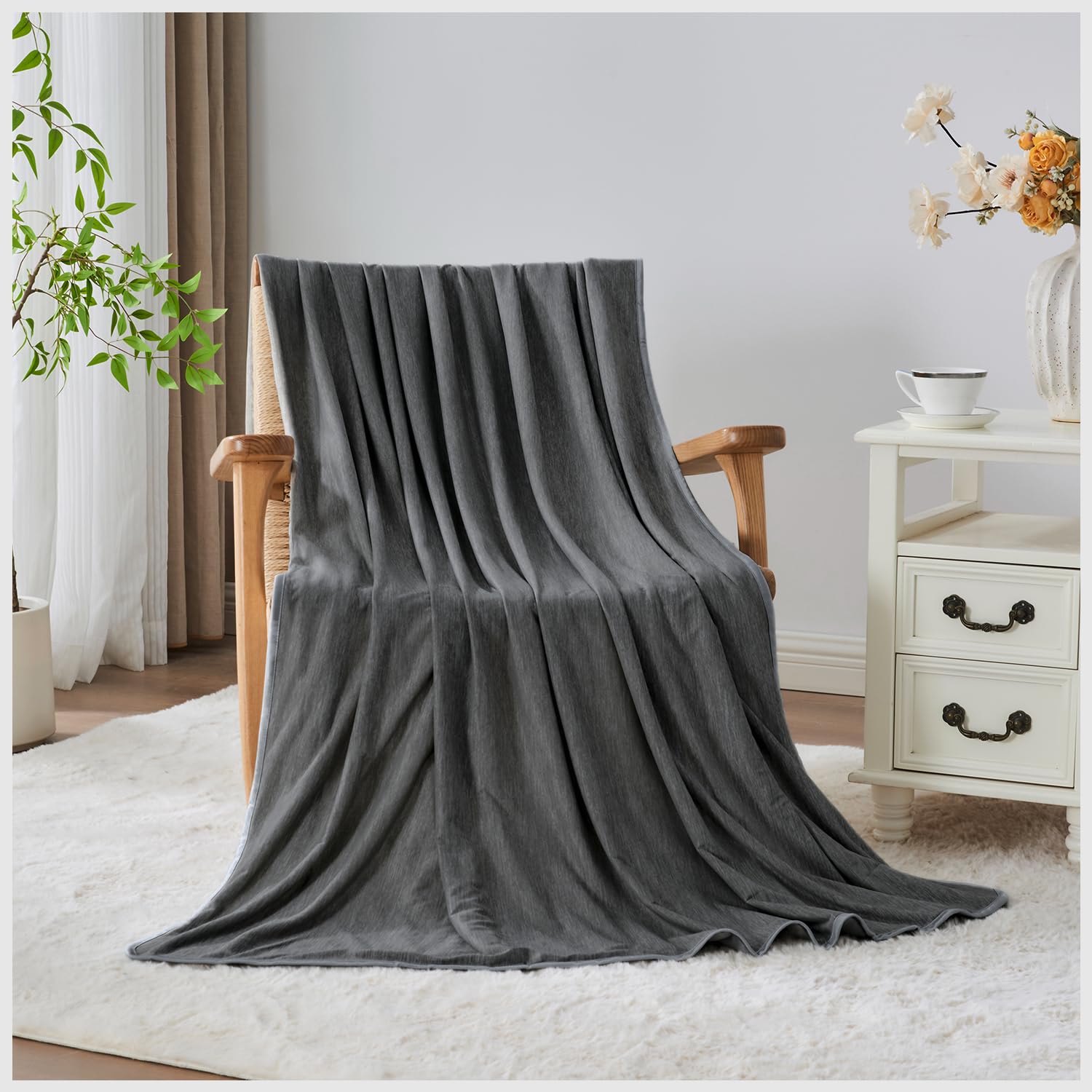 GAVENO CAVAILIA - Cooling Blanket - 130 cm x 170 cm - Charcoal