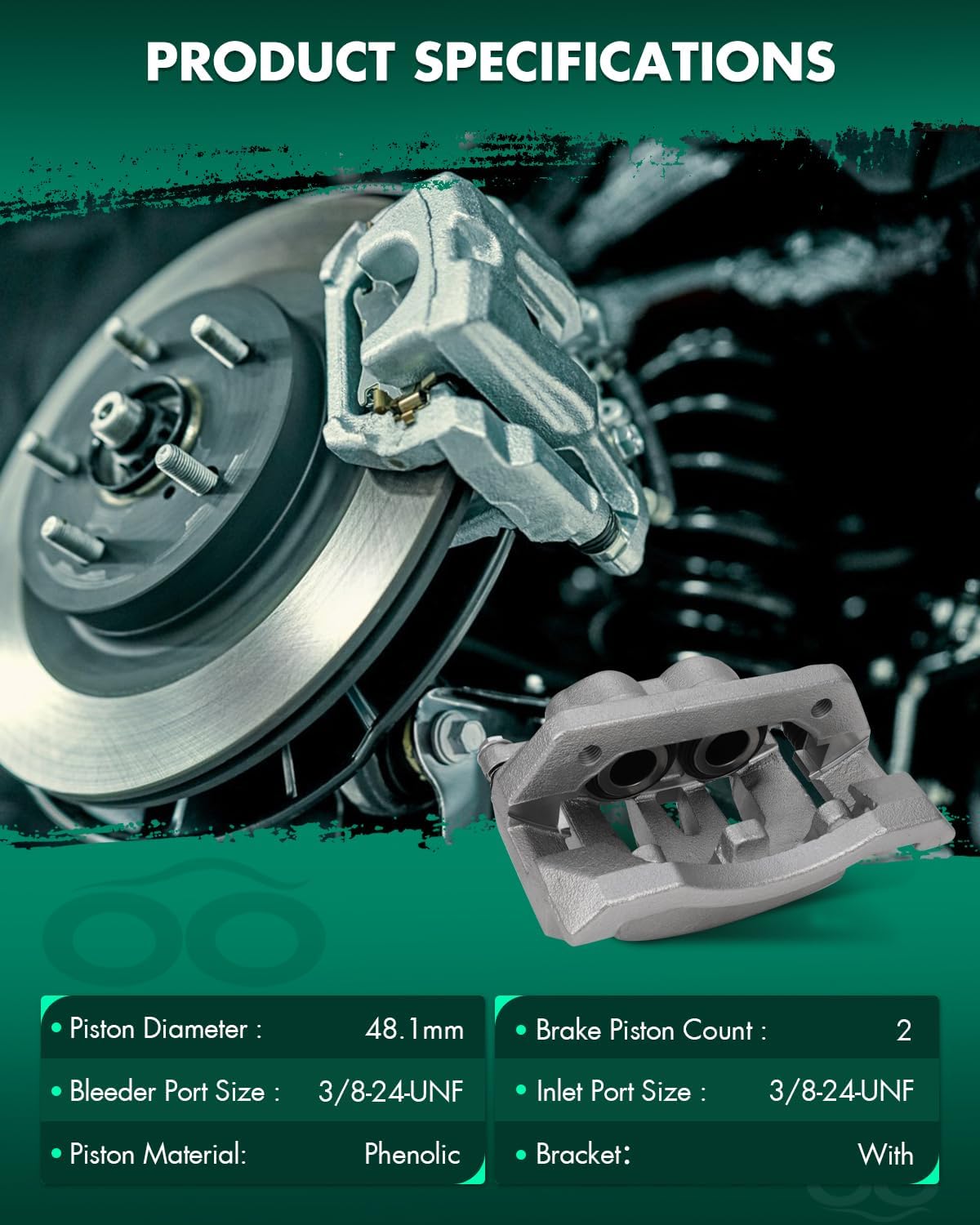 SCITOO 18B5077 Brake Piston Caliper Fit For Ford For F-250 Super Duty 2008-2012 For Ford For F-350 Super Duty 2008-2012