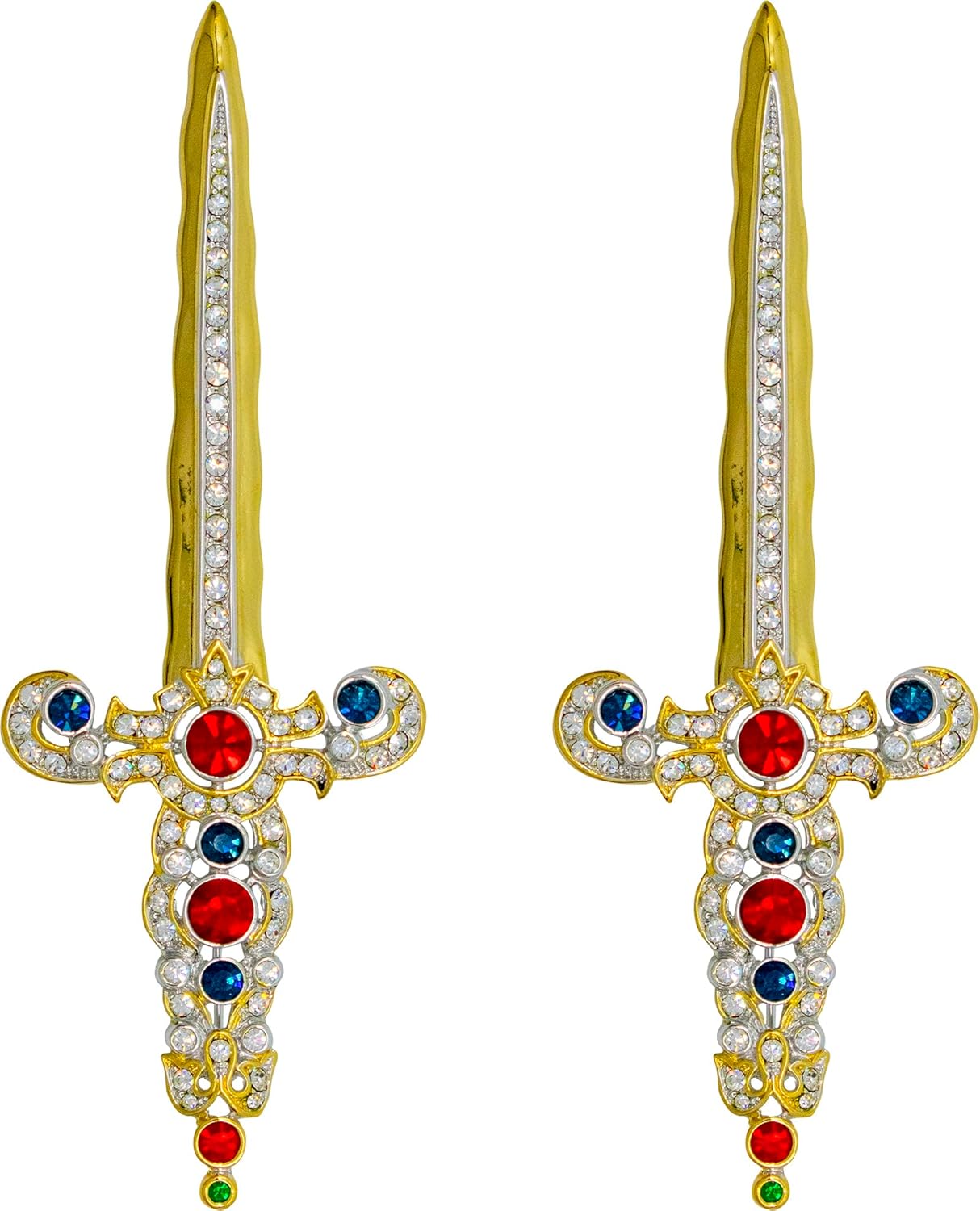 Set of 2 Brooch Lapel Pins With Rhinestones