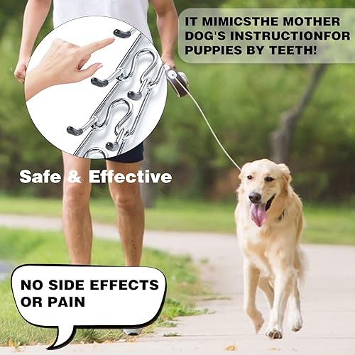 Miniatura 6 de Collar de punta para perros, entrenamiento de caminar con hebilla de liberación rápida, collar ajustable con tapas de goma, no tirones, M (cuello 15