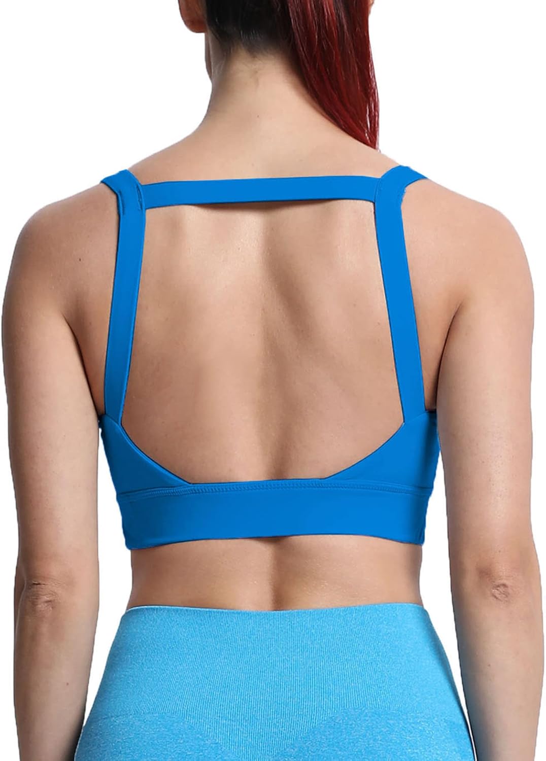 Aoxjox Women's Workout High Impact Sports Bras Fitness Square Neck Balcony Open Back Bra Yoga Crop Tank - Image 4