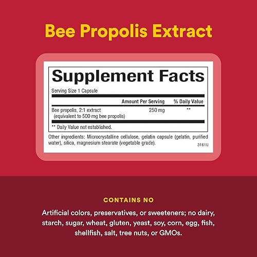Miniatura 4 de Natural Factors, Extracto de propóleo de abeja 500 mg, apoya un sistema inmunológico saludable, 90 cápsulas (90 porciones)