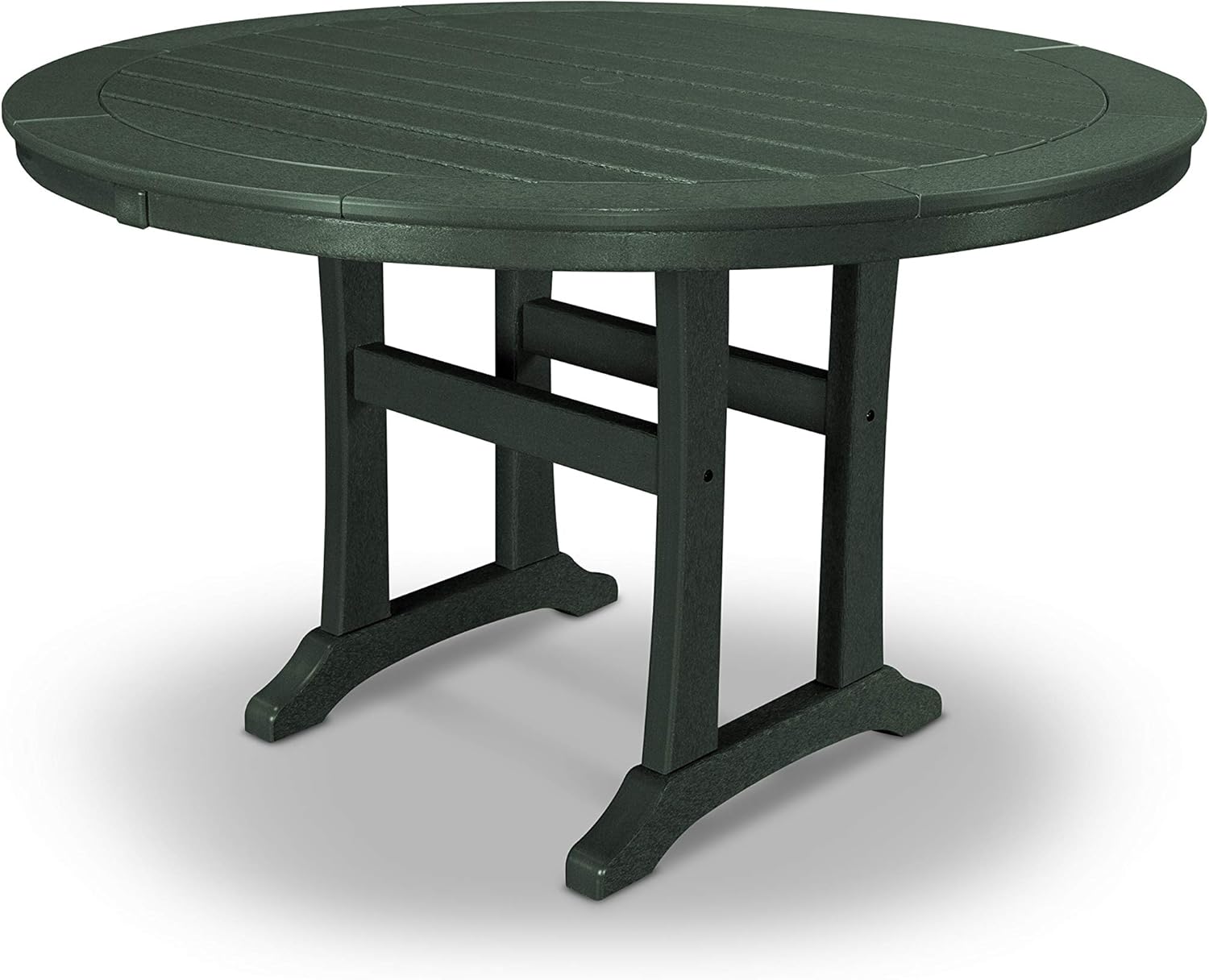 POLYWOOD® Nautical Trestle 48" Round Dining Table in Slate Grey