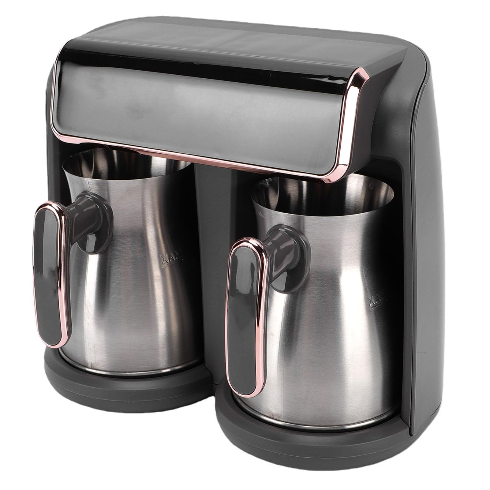 Turecki Ekspres do Kawy, Grecki Ekspres do Kawy o Mocy 600 W, Elektryczny Podwójny Garnek, 2 X 300 Ml Podgrzewacz Herbaty ze Stali Nierdzewnej, Podgrzewacz Mleka