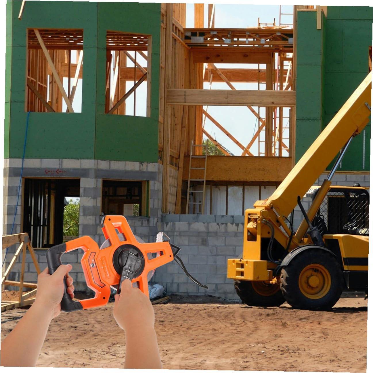 Mètre à Ruban D’ingénierie 0-50m, Ruban Mesure Professionnel | Cadre en Plastique, Marquages Précis, Nylon Solide, Usage Polyvalent, pour Bricolage et Chantier
