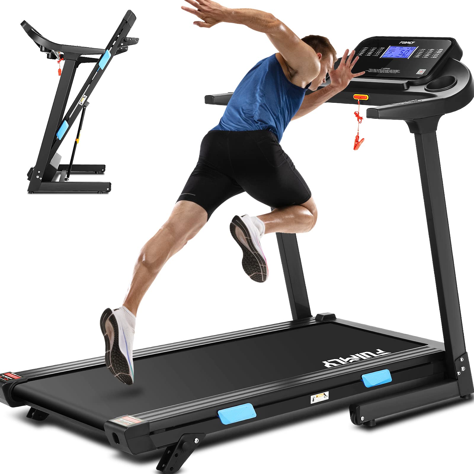 Treadmill with Incline,FUNMILY 3.25HP 18 INCH Wide Treadmill for Home, 300lb Capacity Walking Running Machine with 36 Preset Programs,18"x51" Running Belt, LCD Display, App Control