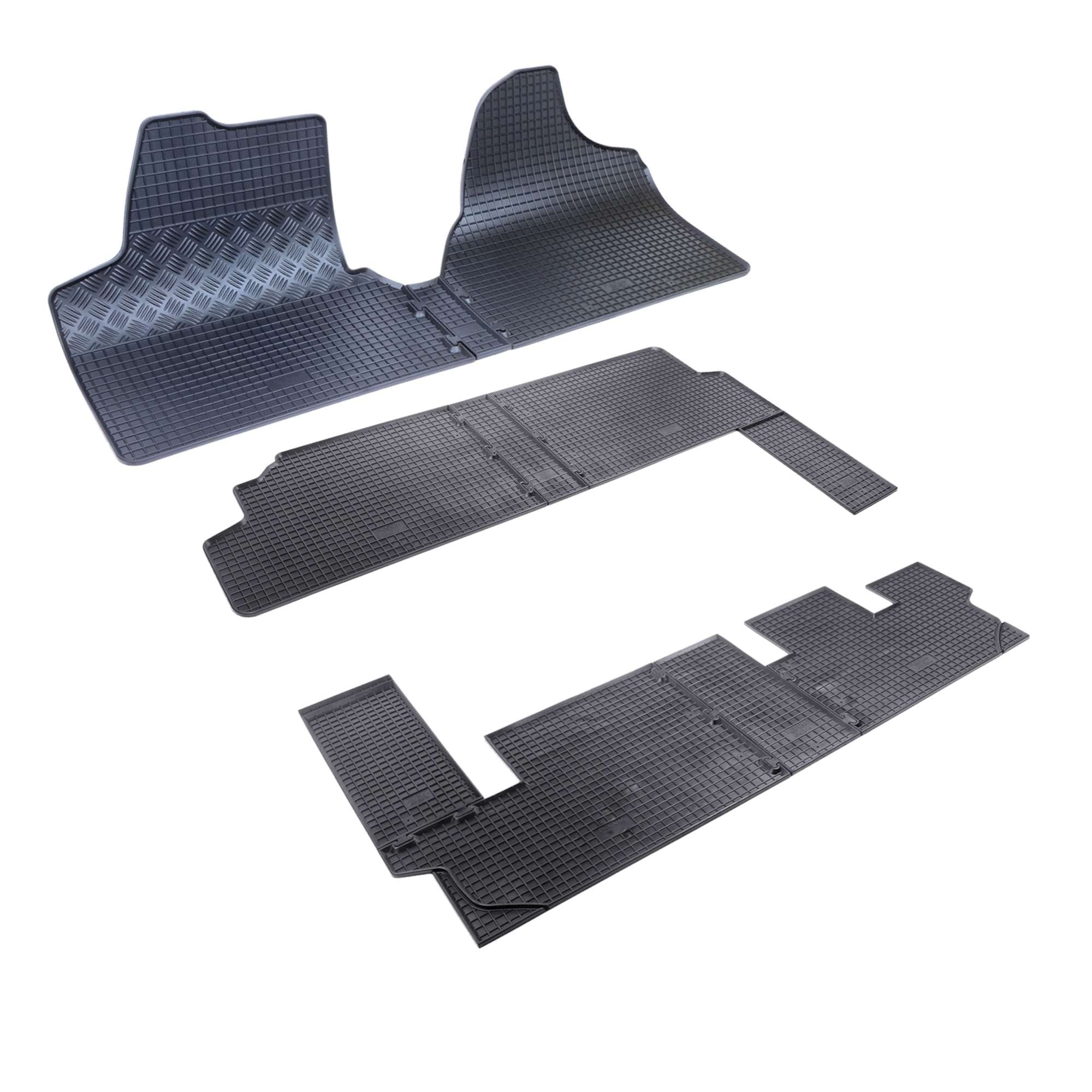 F900569-900576-900552 - Tappetini su Misura per Auto in Gomma Antiscivolo Compatibile con Jumpy, Scudo, Expert dal 2007-2016 8-9 Posti