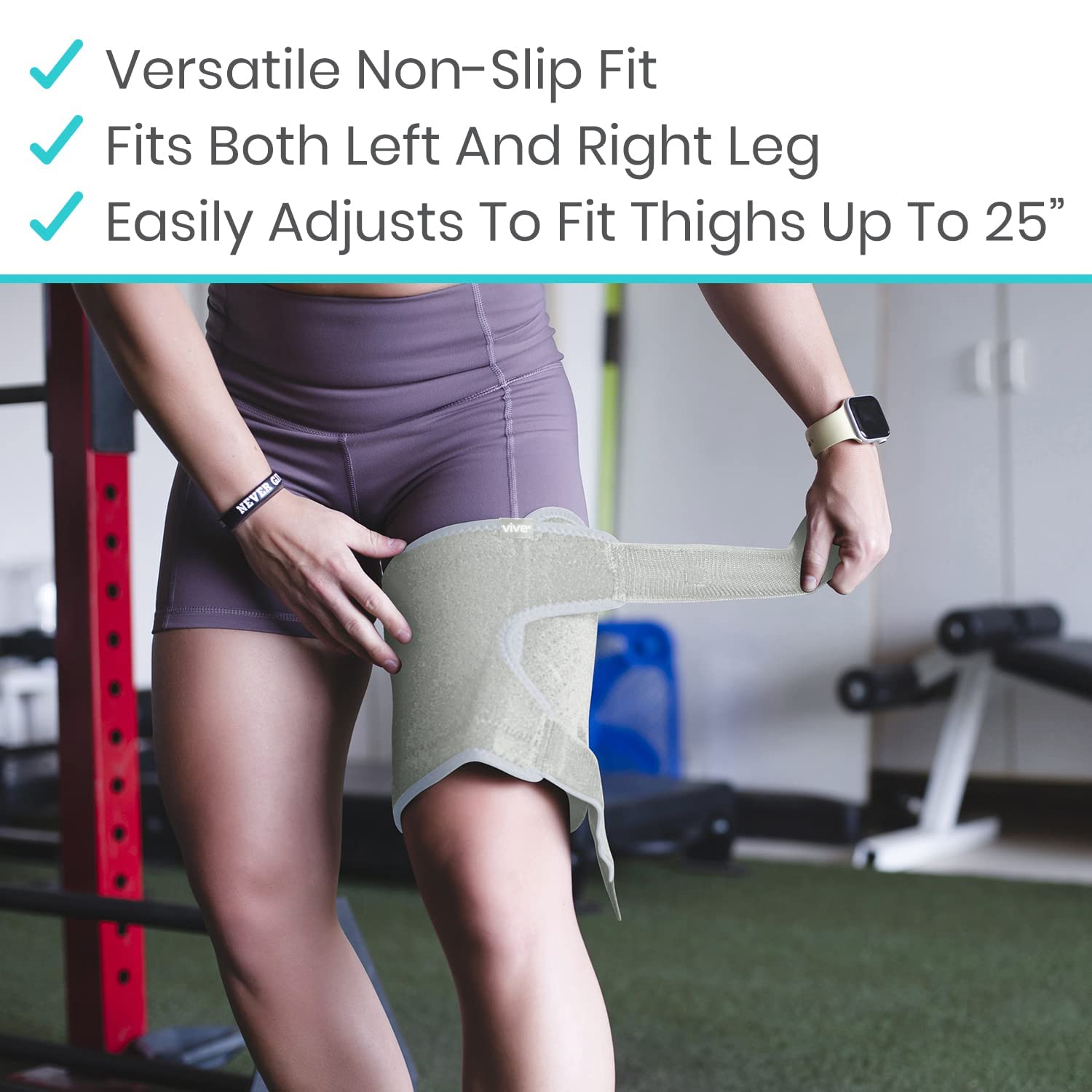 Buy Vive Thigh Brace Hamstring Quad Wrap Adjustable Compression