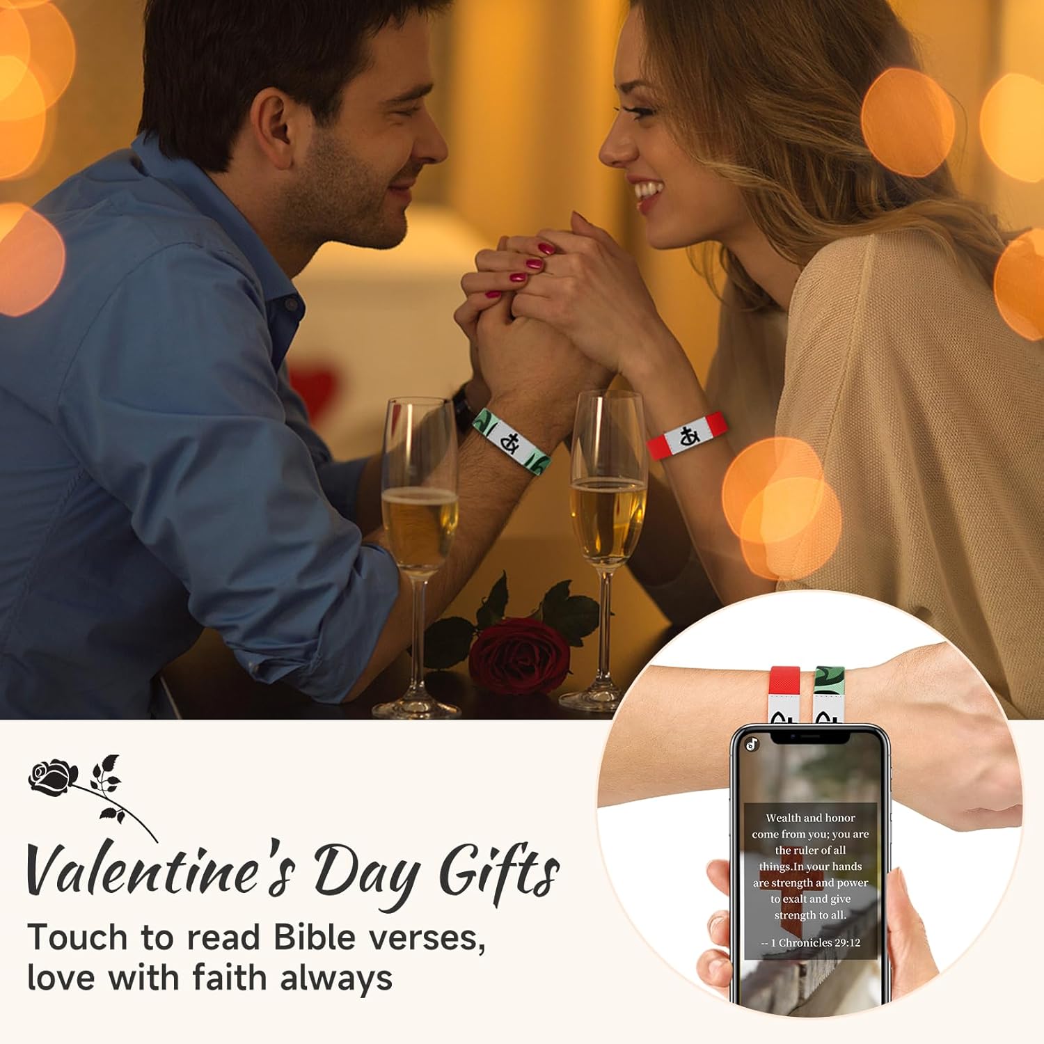 Bible Verse Bracelet, Wearable Scripture Bracelets Jesus Bracelet for Spiritual Enrichment, Bible Verse Tapped via Smartphone, Christian Bracelet for Women, Men and Teens - Image 3