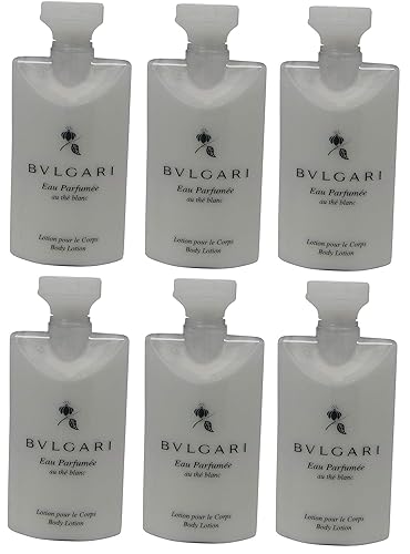 Bvlgari White Tea au the blanc Loción corporal Lote de 6 botellas de 2.5 onzas.