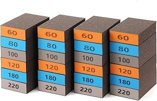 24 Pieces Sanding Sponges, GOH DODD Coarse Medium Fine Assortment Washable and Reusable Sanding Blocks 60 80 100 120 180 220 Grits Ideal for Wood Metal Wall Polishing