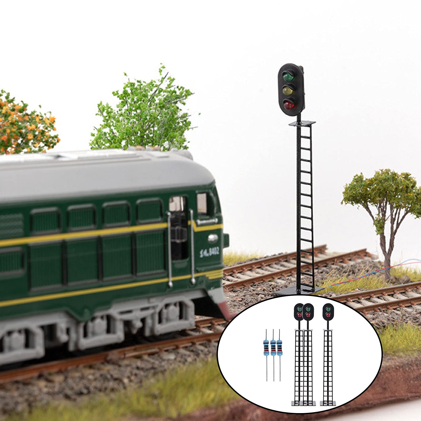 5x Signallampen Für HO Modelleisenbahn 1:87 – Mit Widerständen Für 3V/12V, Perfekt Für Dioramen & Landschaften