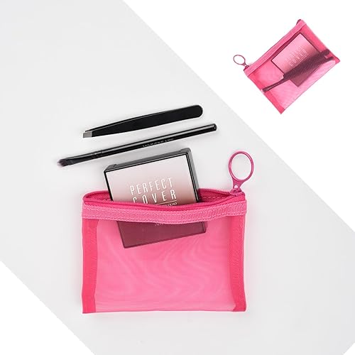 Miniatura 5 de patu Bolsas de malla con cremallera, organizador de accesorios cosméticos de maquillaje de belleza, kit de aseo de viaje, bolsa de almacenamiento,