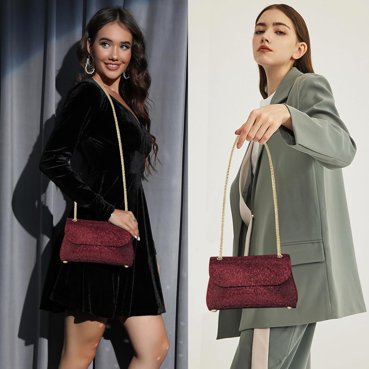 Clutch Purses for Women Crossbody Purse Rhinestone Evening Bag Wedding Cocktail Party Shoulder Bags | Rhinestone Purse, Sparkly Handbags, for Wedding