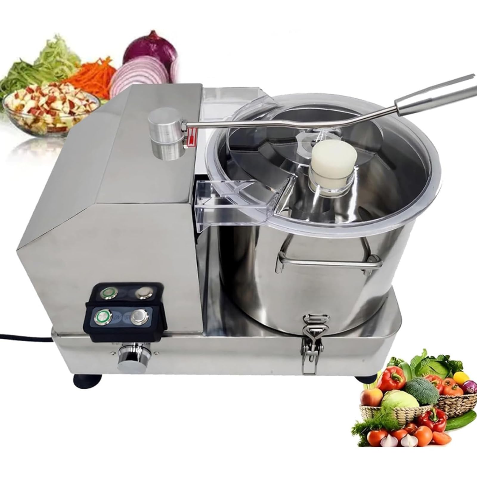 SENJINGHUA 6L/9L/12L Commercial Meat and Vegetable Blender Stainless Steel Food Shredder Electric Food Cutter Mixer Meat Vegetable Prep Food Processor for Commercial Kitchens and Restaurants 9L