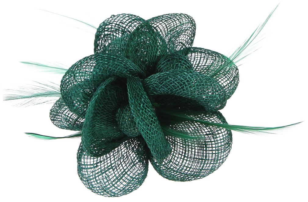 EOZY Sombrero de gasa de red británico retro Sombrero clásico para el cabelloTocado de Pelo con Flor para Mujer Boda Fiesta Elegante Verde A Talla Unica