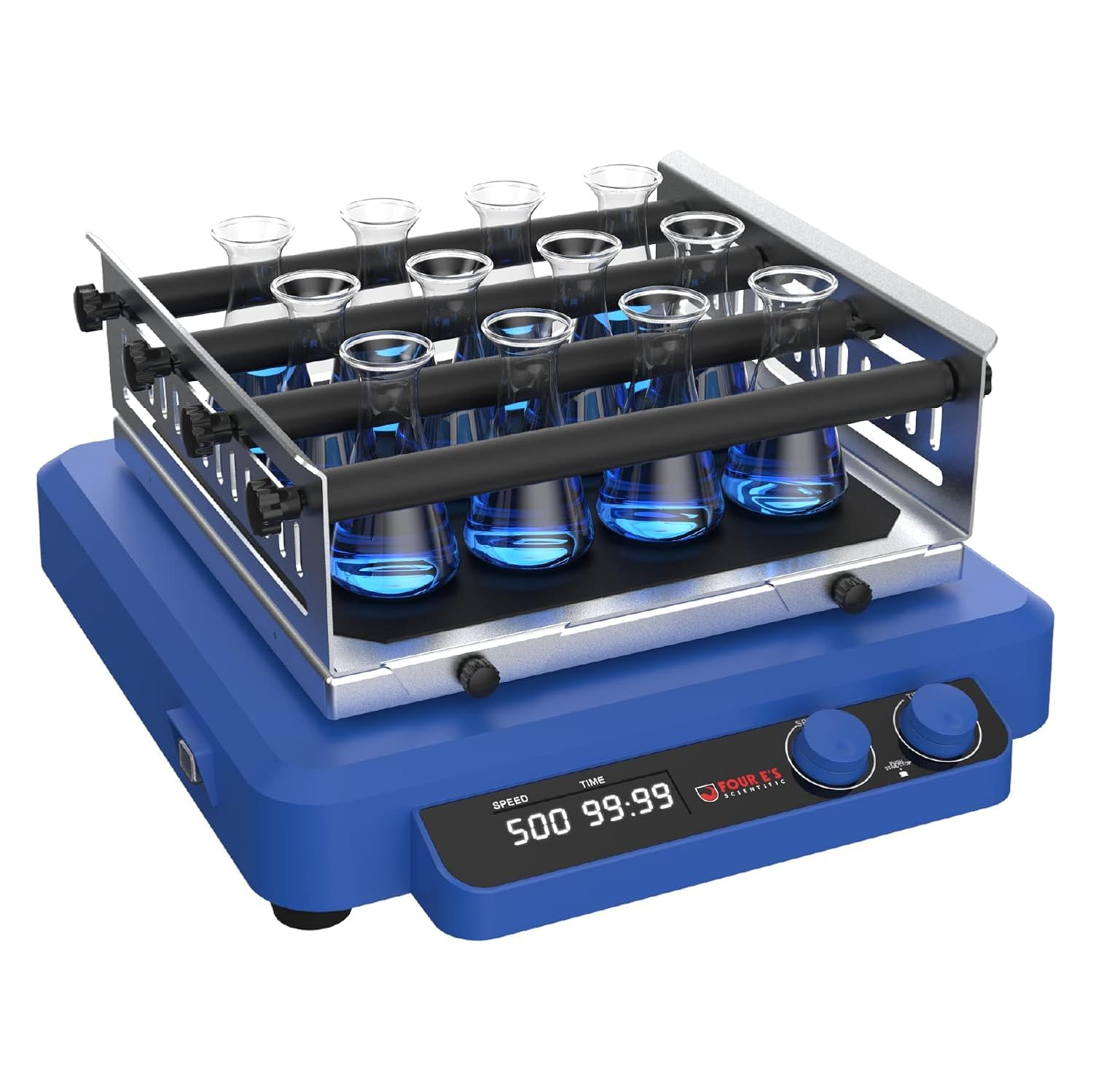 4Es USA Orbital Linear Shaker - Adjustable Speed 20-500 RPM Orbital Mixer, 7.5 kg Loading Capacity Laboratory Shaker with Both Orbital and Linear Shaking Mode, Continuous and Timed Operations