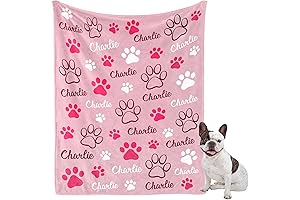 Personalized Dog Blanket, Custom Dog Blanket with Pet Name, Dog Photo Fleece Blanket