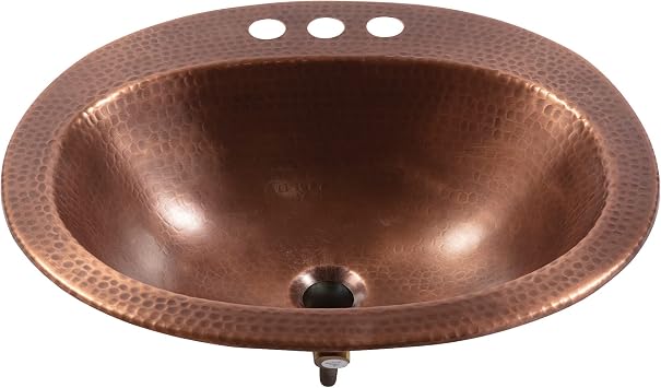 Sinkology Seville 20 in Antique Copper Oval Bathroom Sink Kit