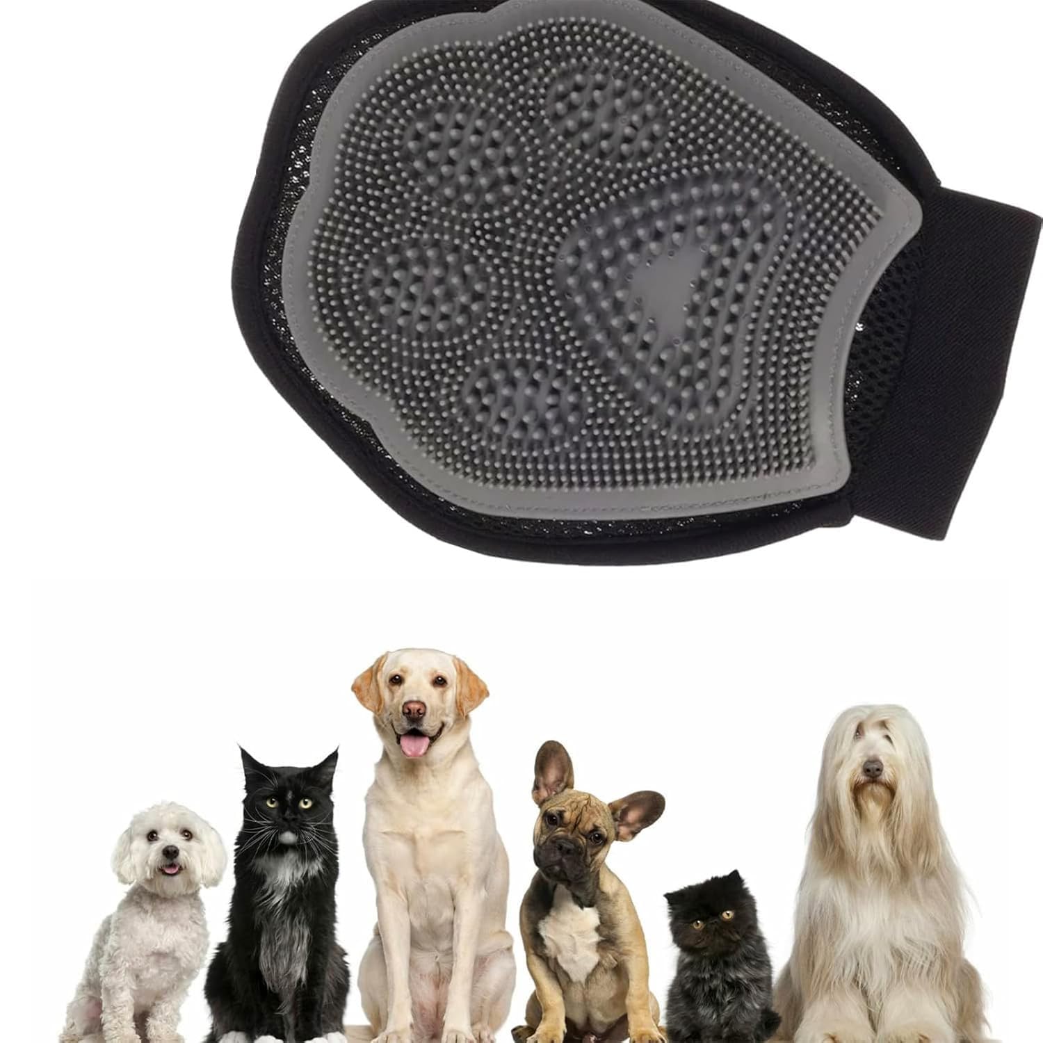 cature Care by Nature Cature 5-In-1 Pet Grooming Combo Pet Wipes Gloves And Pet Bath Grooming Gloves,Pet Comb Pet Slicker Brush For Puppy Cat And Kitten (Multi Color, Pack 5) 4