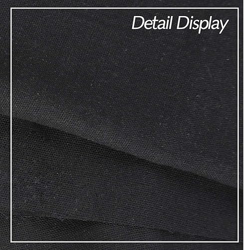 Miniatura 5 de Tela de costura de lino negro, (59 x 19 pulgadas), tela de lino de gran tamaño, tela de lino bordada, tela de lino para punto de cruz, tela Aida