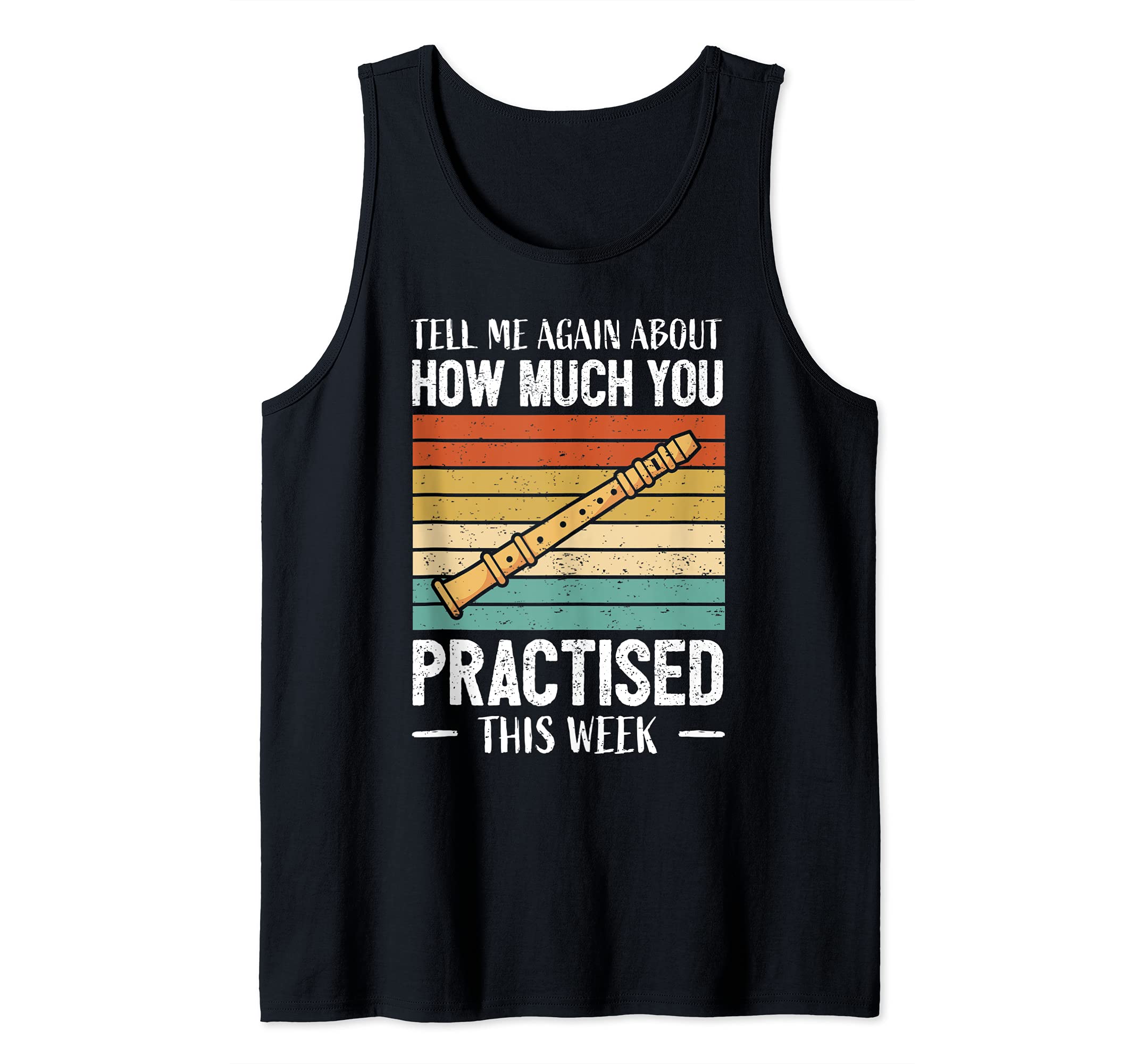 Funny Flute Teacher Flute Student Flutist I Musical School Tank Top, Black