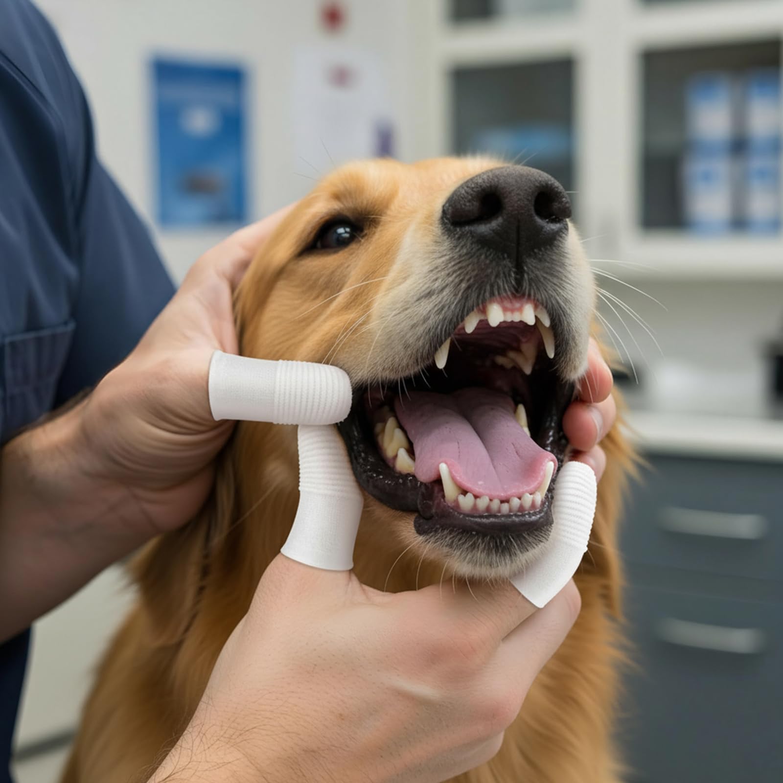 Kifmurase Spazzolino da denti per cani e gatti, in tessuto morbido, per cani e gatti, set di spazzolini da denti per animali domestici, lavabile, per la pulizia dei denti e la cura dentale dei cani
