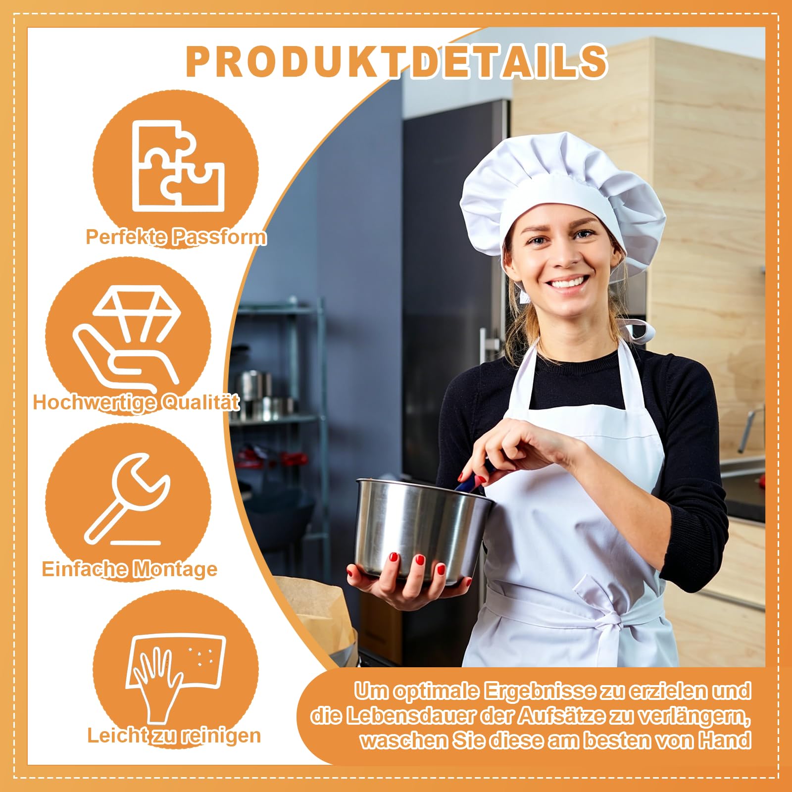 4-teiliges Rührwerkzeug Set, passend für 4.5-5 Quart Standmixer, Bestehend aus Drahtschneebesen, Flachrührer, Knethaken und Rührschüssel, Ideal für die Zubereitung verschiedener Speisen