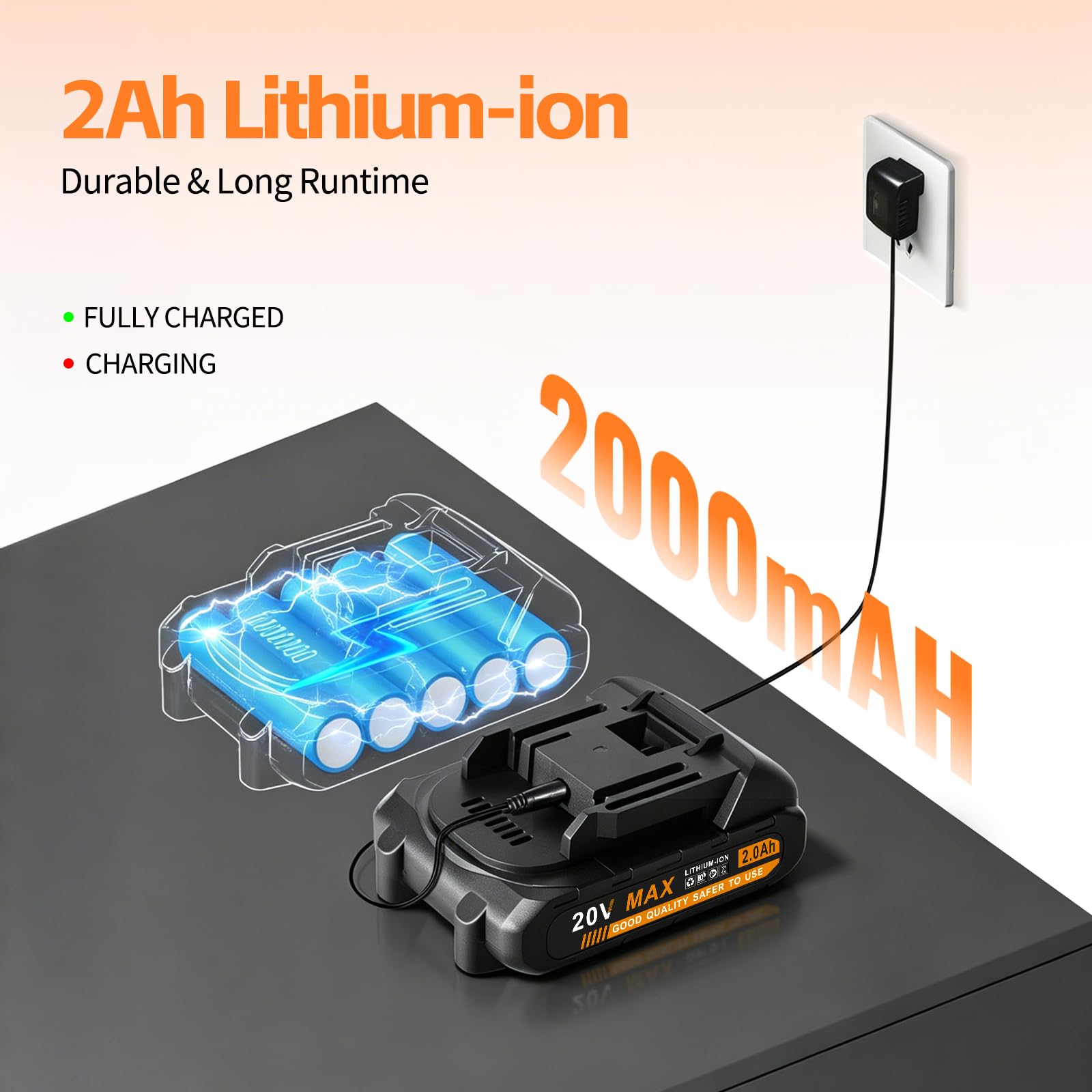 Set trapano avvitatore da 20 V, trapano senza fili con batteria e caricabatterie, kit di strumenti LED, impostazione coppia 25+1 e 43 punte