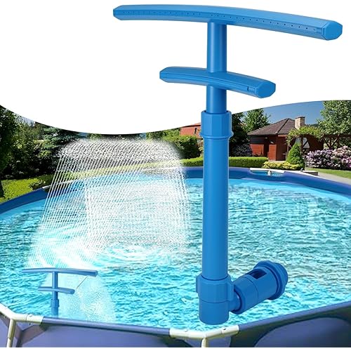 Dual Spray Pool Fountain with Adjustable Waterfall Aerator & Sprinkler, Universal Fit for Above Ground Pools, Swimming Pool Chiller Cools 10°F, Swimming Pool Accessories Pool Decor