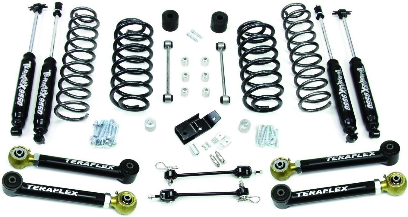 TeraFlexTJ 3" Suspension System w/ 4 Short Control Arms & 9550 VSS Twin-Tube