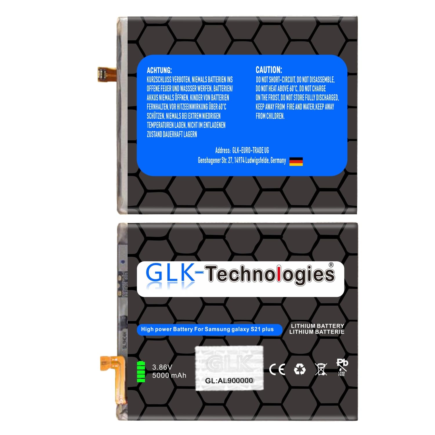 GLK-Technologies® High Power Ersatzakku kompatibel mit Samsung Galaxy S21 Plus G996B EB-BG996ABY Battery accu 5000mAh Akku inkl. Profi Werkzeug Set Kit NUE 2026 BJ