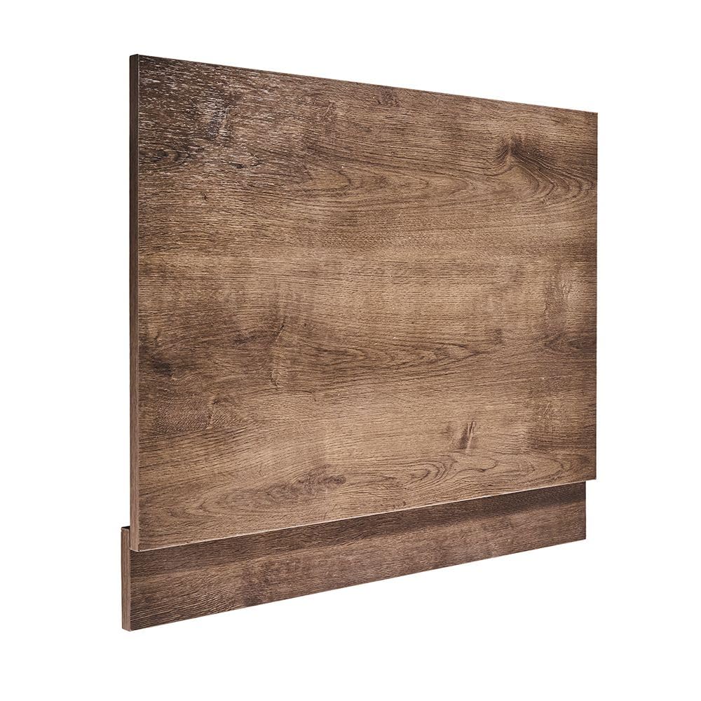 Milano 680mm Waterproof Straight Bath End Panel - Chestnut