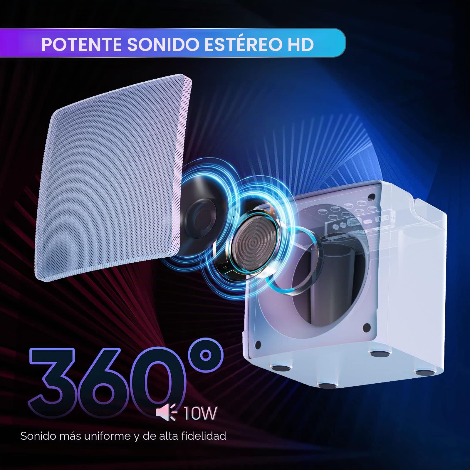 Karaoke Bluetooth con 2 Micrófonos Inalámbricos, Karaoke Profesional Completa con Luz LED, Altavoz de Karaoke con USB/Tarjeta TF/AUX, Sistema de Sonido Regalos para Fiestas y Canto (White)