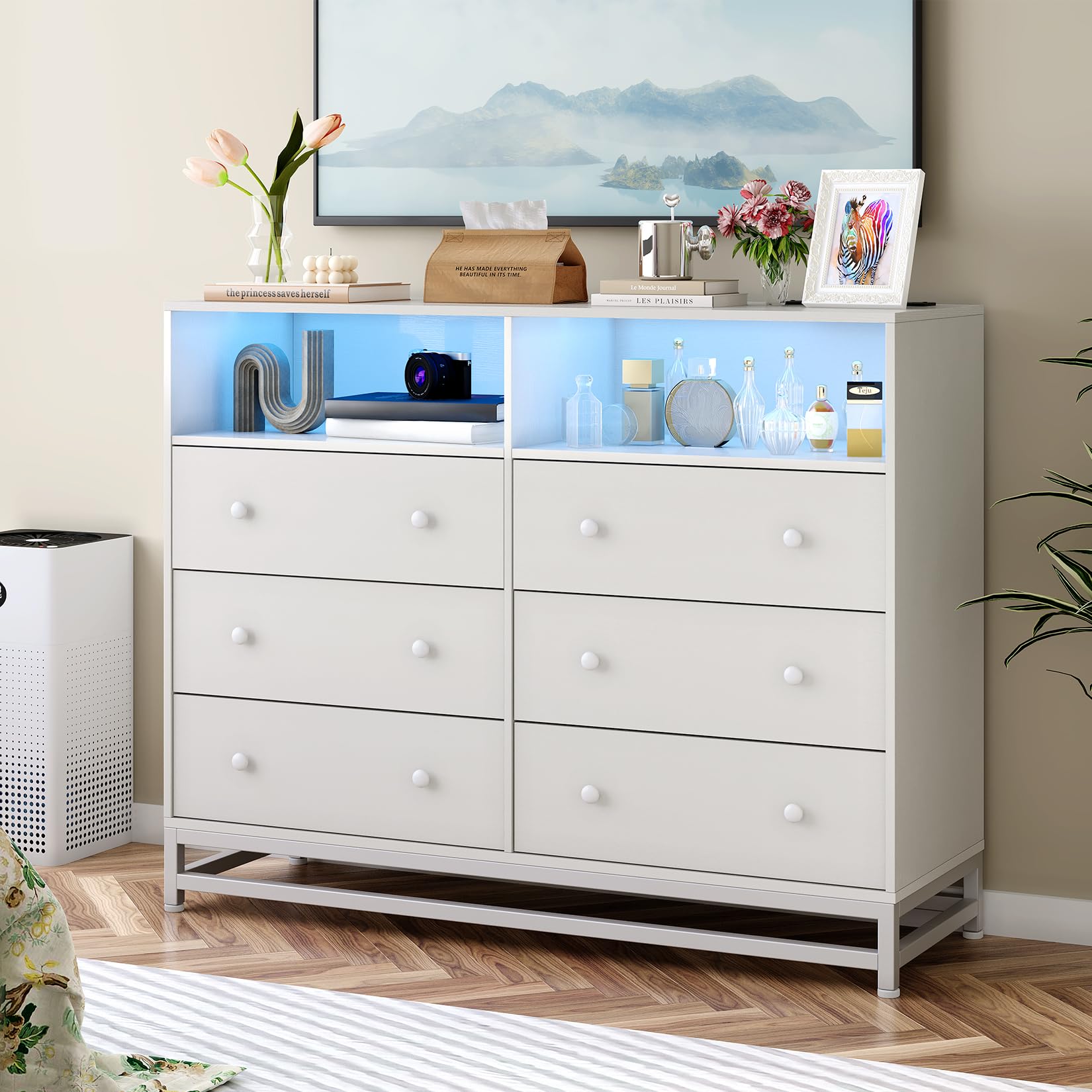 open lace back dress Amazon.com: GarveeHome 6 Drawer Double Dresser TV Stand, Bedroom Dresser  with Power Outlet & LED Light, Wood Dresser for Room, Hallway, White : Home  & Kitchen