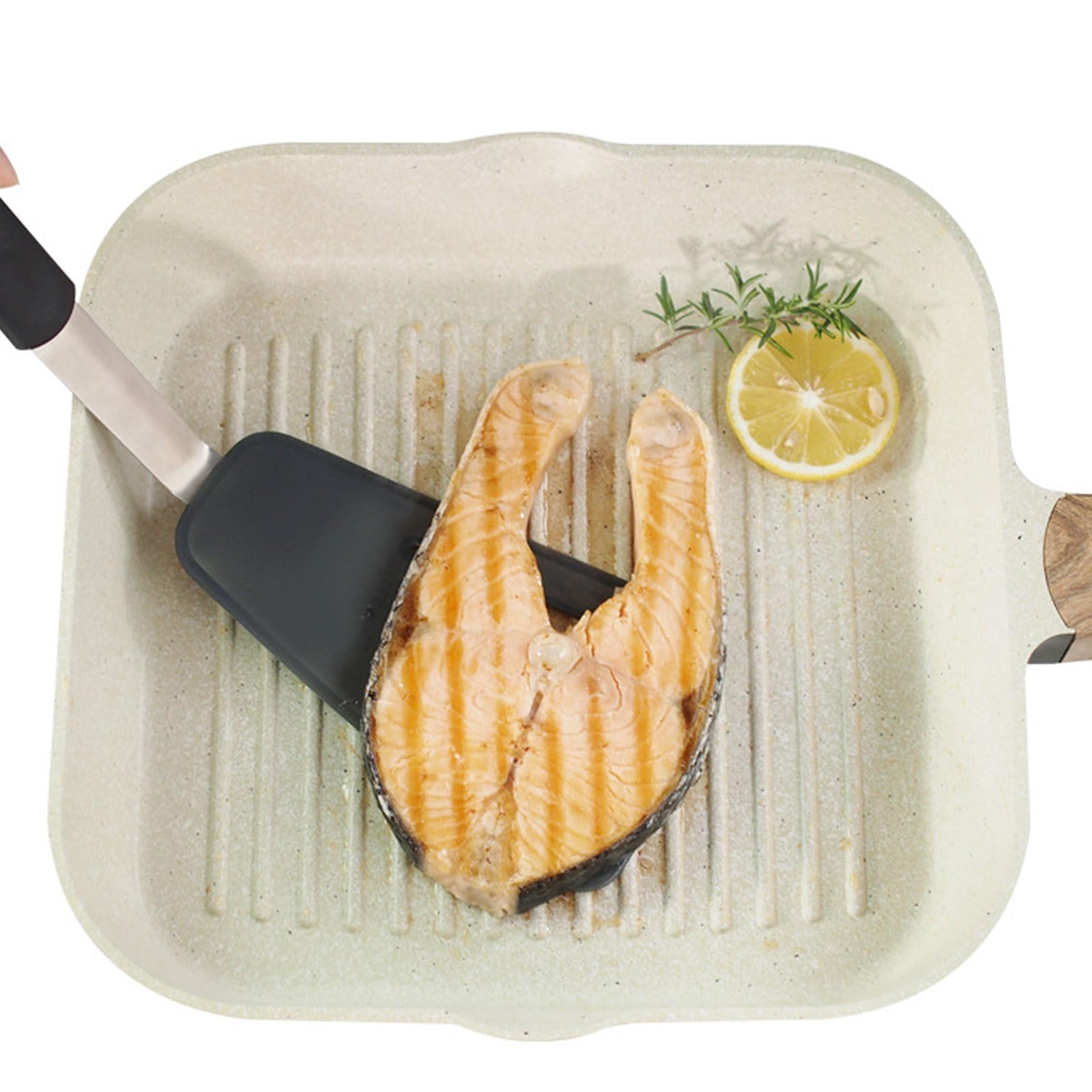 Spatola in silicone Paletta scanalata resistente calore, per pentole antiaderenti Facile da pulire con manico ergonomico Spatola in silicone Paletta scanalata con manico ergonomico Strumento