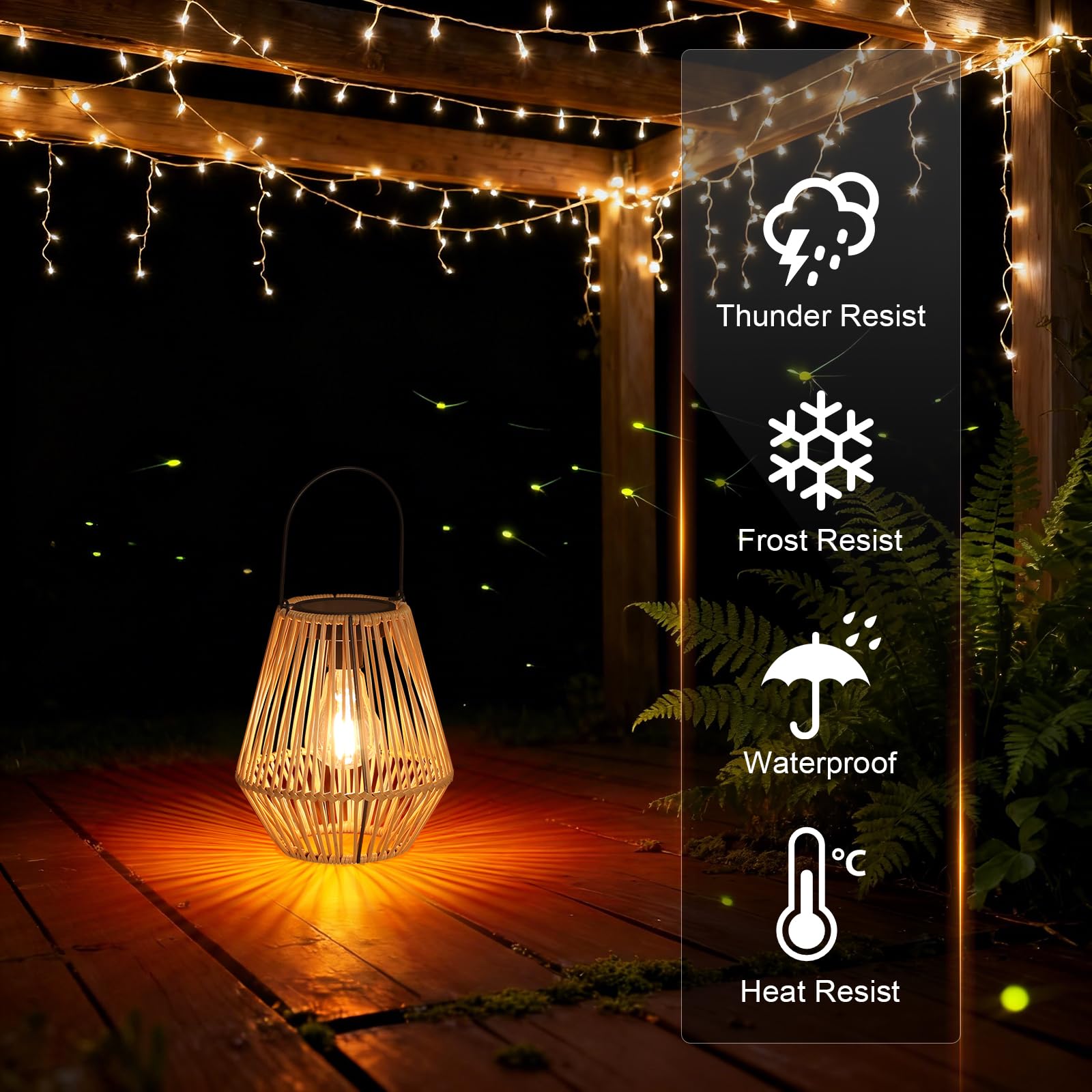 2 sztuki rattanowych lampionów solarnych, wodoodporne, rattanowe lampy solarne, wiszące lampiony, dekoracyjne, prezenty urodzinowe dla mamy, babci, lampiony zewnętrzne na werandę, patio
