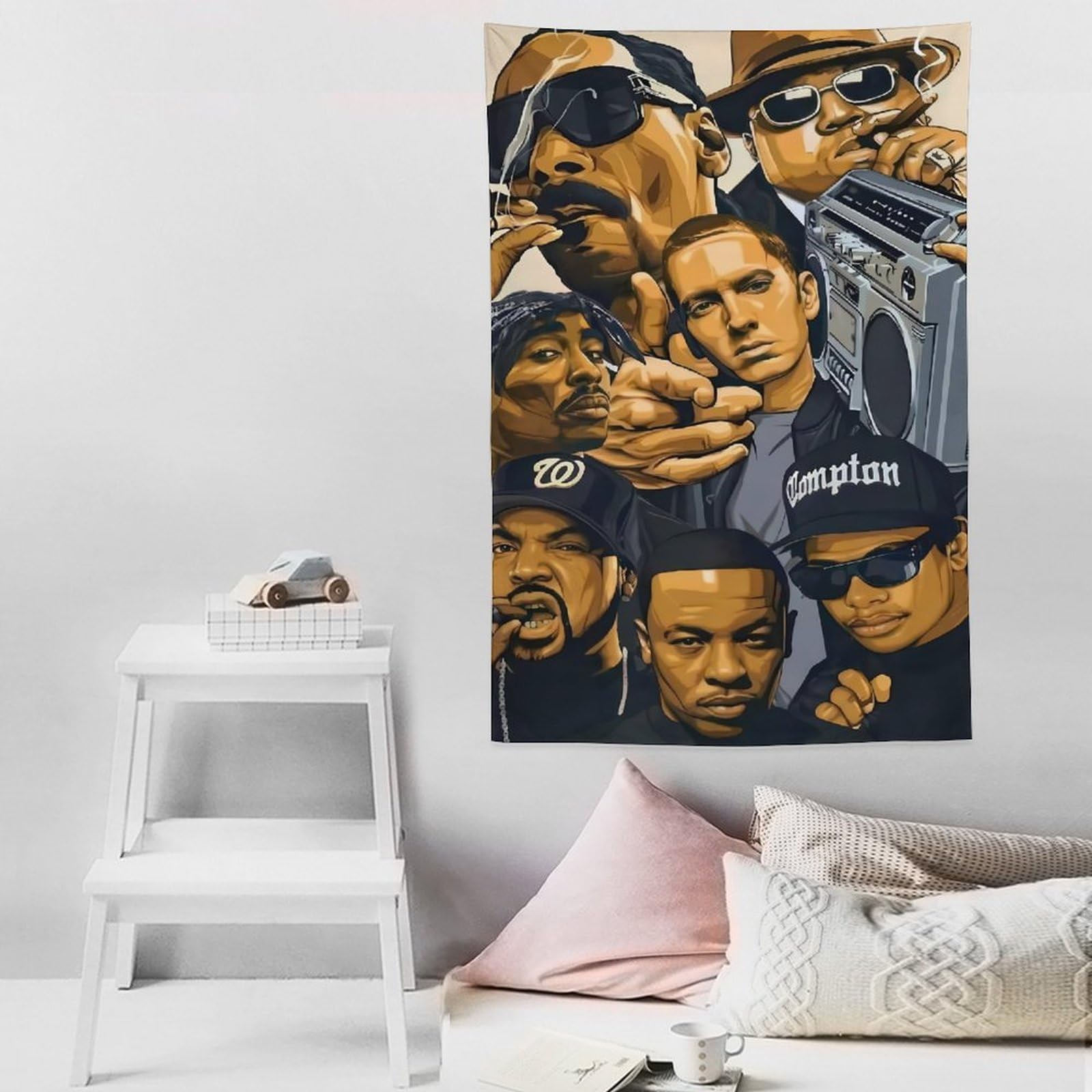 Poster con cantante rap hip hop e stelle (3) (1) arazzo artistico da parete stampa fotografica regali per la casa arazzi decorativi moderni 152,4 x 228,6 cm