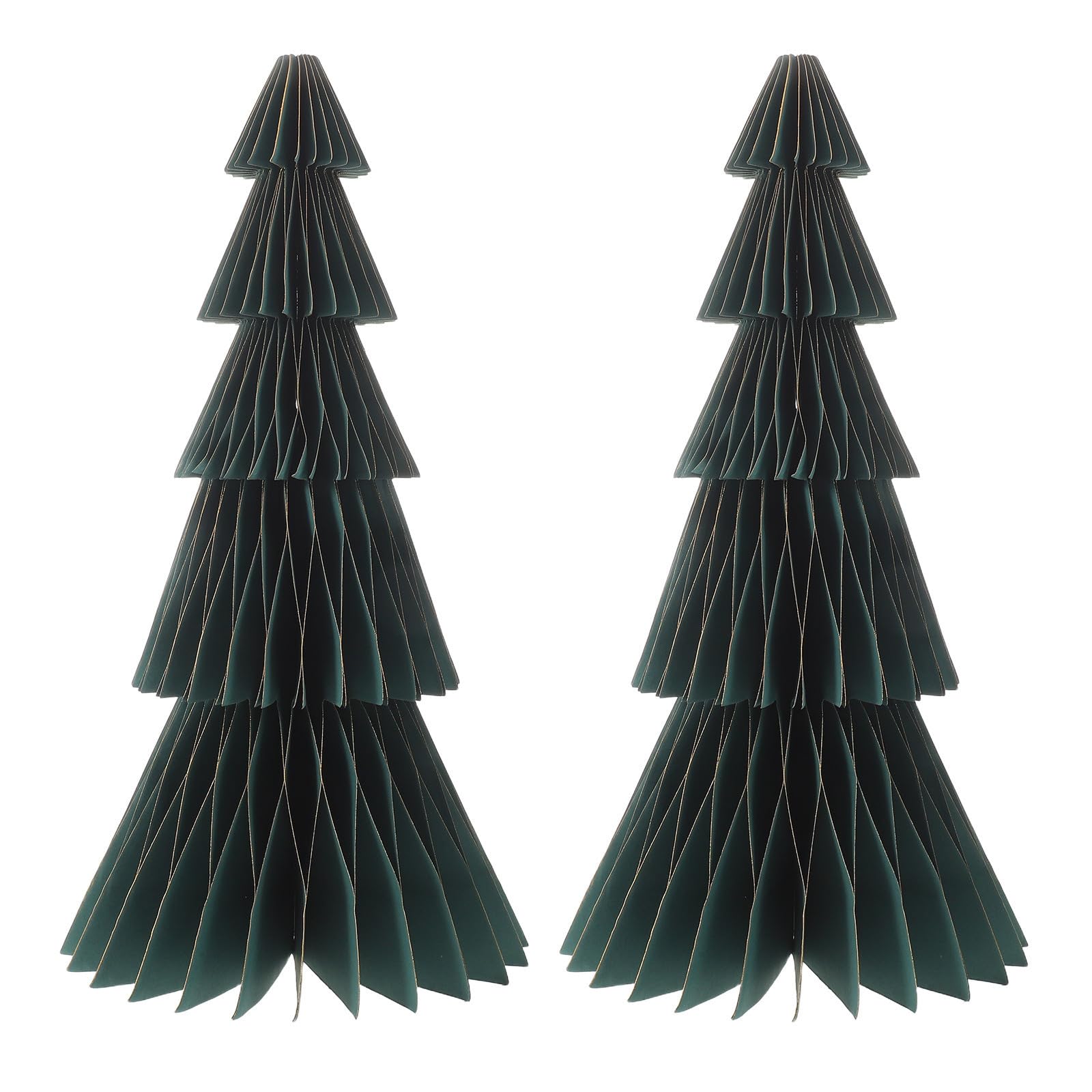 2 Piezas Árbol Navideño Verde Panal 3D de Papel 20 Pulgadas